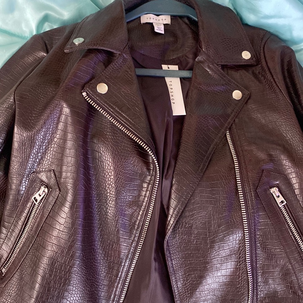 Dark purple leather jacket